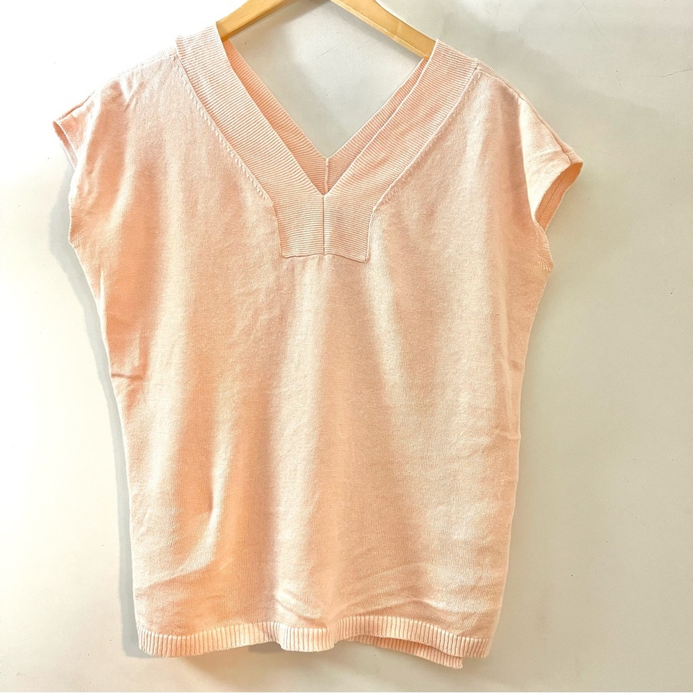 Talbots Linen Blend Short Sleeve Minimalist Top Size S